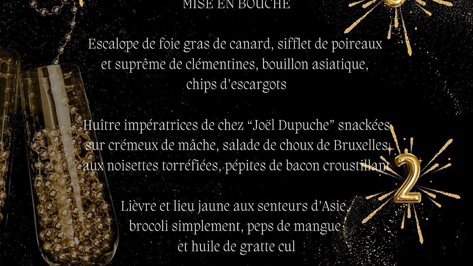 MENU DE LA SAINT SYLVESTRE - M7 Restaurant by Mercure Beaune