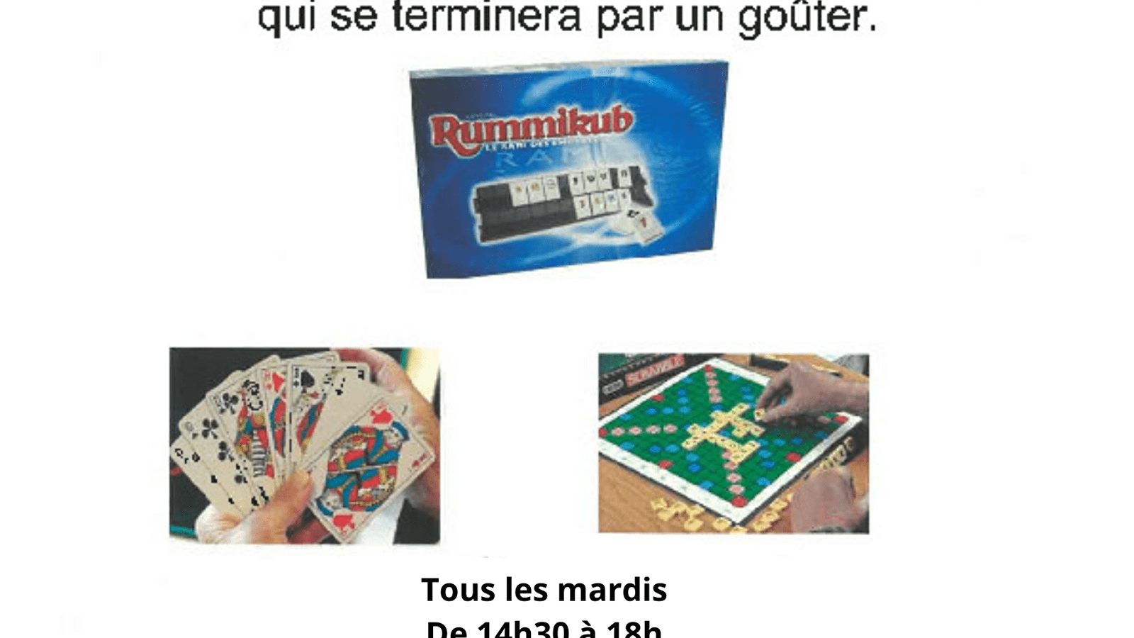 Après midi jeux de société et goûter par le club des 3 printemps